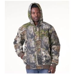 Mossy Oak Men’s Bomber Camo Bomber Jacket with Hood Mountain Country