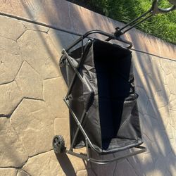 Metal Folding Wagon Black 