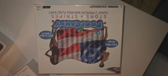 PoolCandy Stars & Stripes Giant 2‑Person Flag Raft – New In Box
