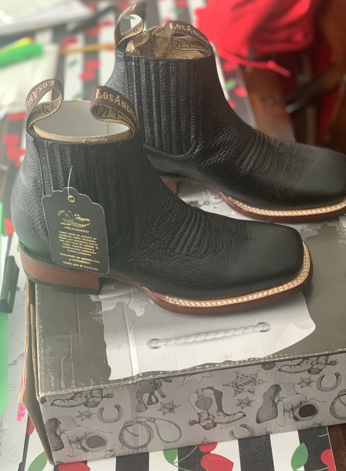 Women Vaquero Black Leather Boots