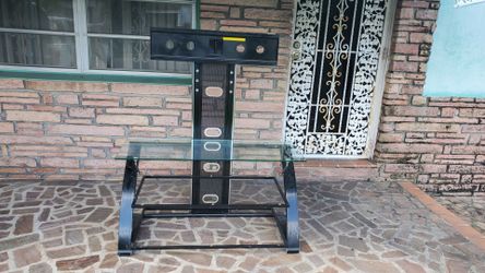 Black Glass TV Stand with Mount