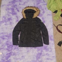 Black Winter Fur Hood Jacket (M)