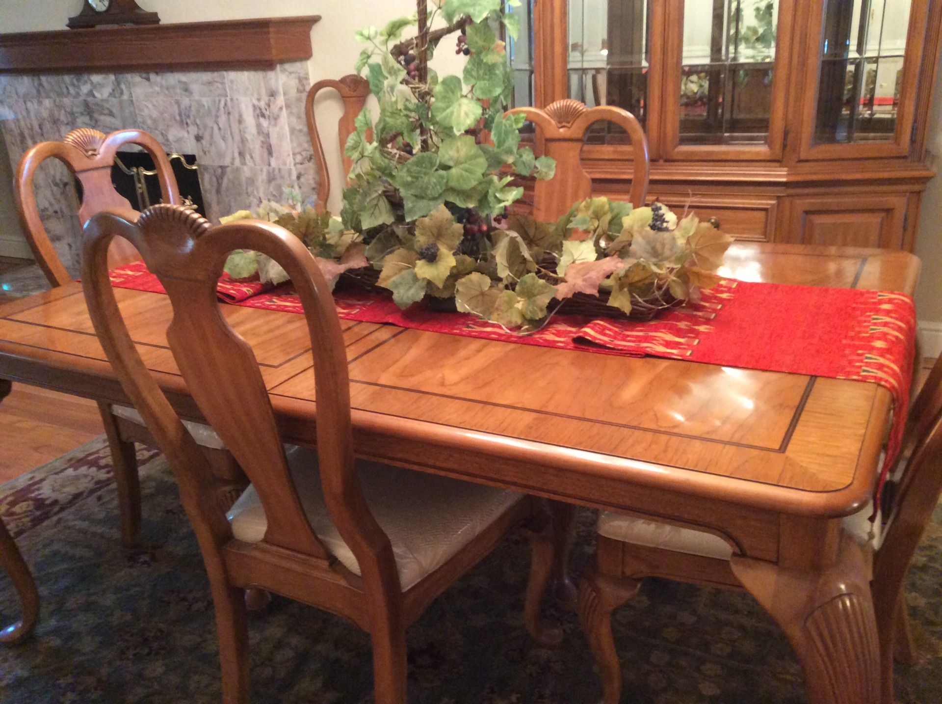 Lexington Dining Table with Six chairs and matching buffet