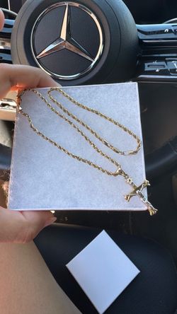 Gold Rope Bracelets with Crucifix Pendant