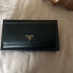 Authentic Black Prada Saffiano Leather Wallet