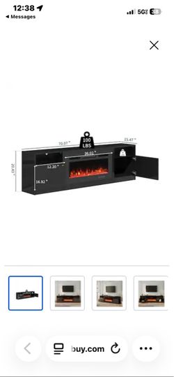 Black TV Stand!! NO FIREPLACE
