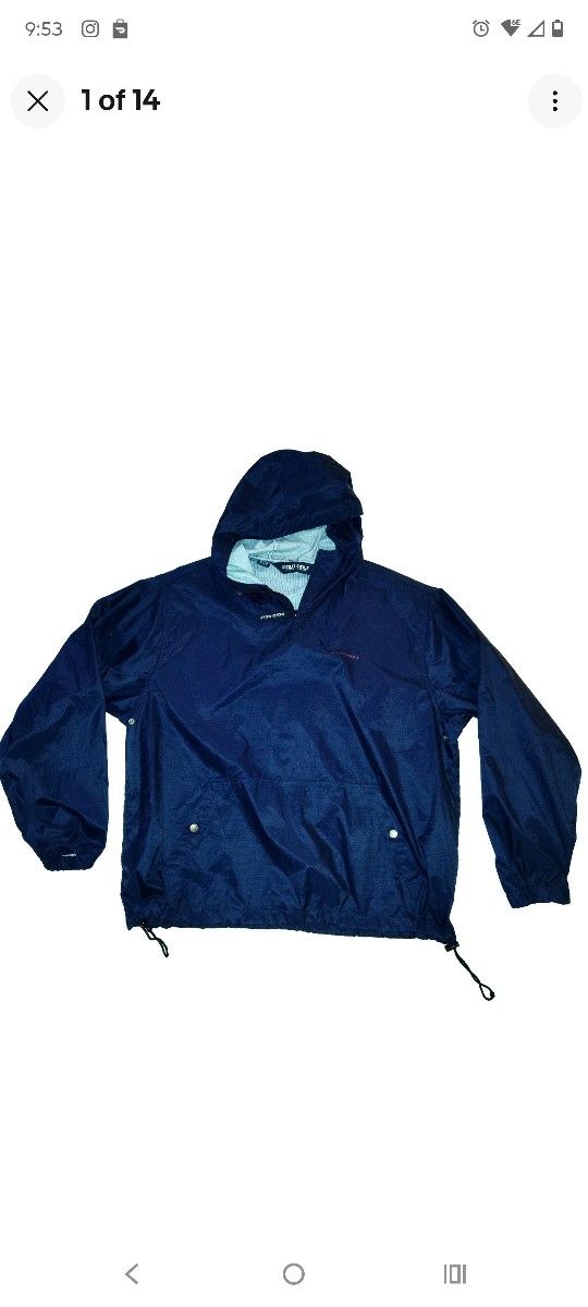 Polo Ralph Lauren Golf Pullover Hooded Rain Jacket Navy Blue - Mens Medium