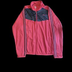 Rare Vintage NIKE Swoosh Two Tone Full Zip Track Jacket 2000s Red Black XL