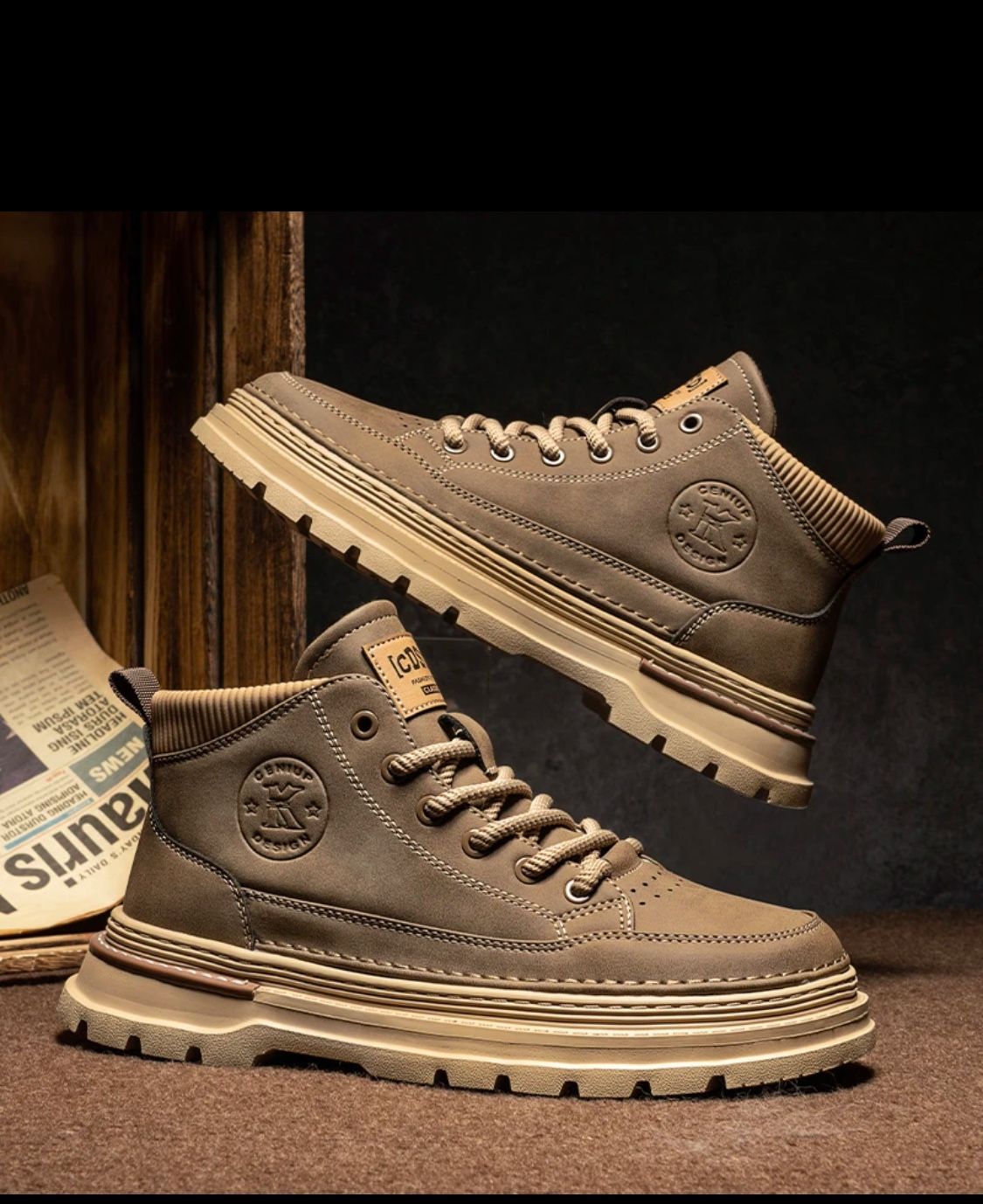 MTMIT2024 new Martin boots men's winter British retro mid-top work shoes low-top casual leather short boots