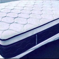 Queen Size Mattress Pillow Top 12”Thick  SOFT MATTRESS With Box Spring Brand New Pay on Delivery!