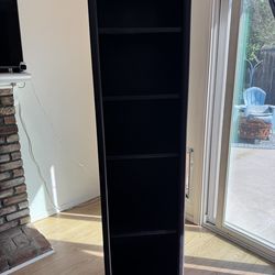 Black wooden bookshelf