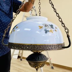 Vintage Hand painted Hanging Lamp