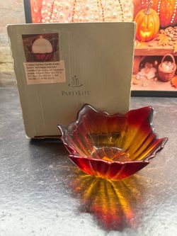 Autumn leaf candle holder