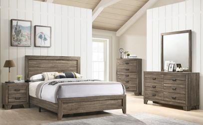 Millie Brownish Gray Panel Bedroom Set