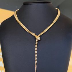 Vintage Tiffany & Co. Elsa Peretti 18 Karat Yellow Gold Snake Necklace 21” Very Rare