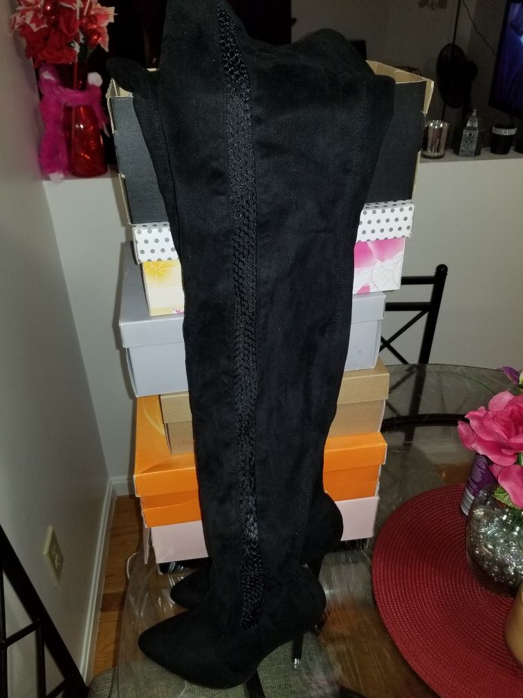 Long Thigh High Heel Boots