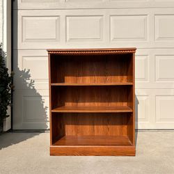 3-Tier Solid Wood Bookcase w/ Adjustable Shelving