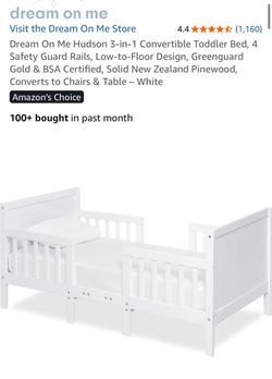 Toddler bed with mattress and bedding set