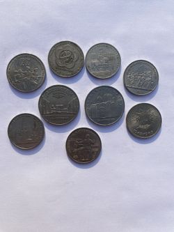 USSR Coins , Soviet Anniversary Coins , Celebrity Ussr .  Monuments.  9 Coins 