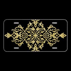 License Plate Novelty Car Front Gold Authentic Silvery Pattern Gold