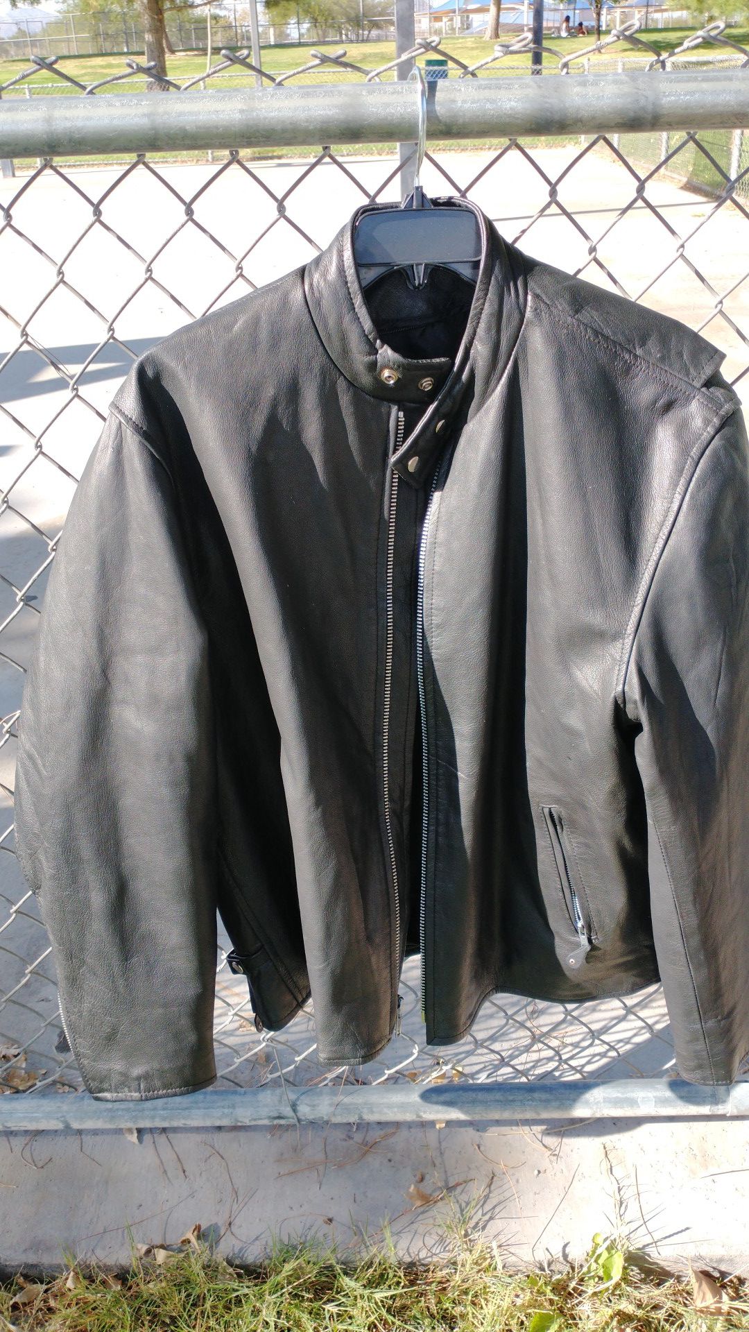 Leather motorcycle jacket by hudson