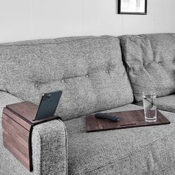 Wooden Sofa Arm Tray - Couch Tray with Phone Slot - Couch Arm Table and Couch Cup Holder for Couch - Table Arm Rest - Couch Caddy