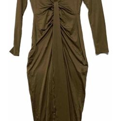 Front Twisted Brown Dress