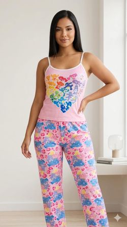 Care Bears Pink Pajama Set Cami and Pants