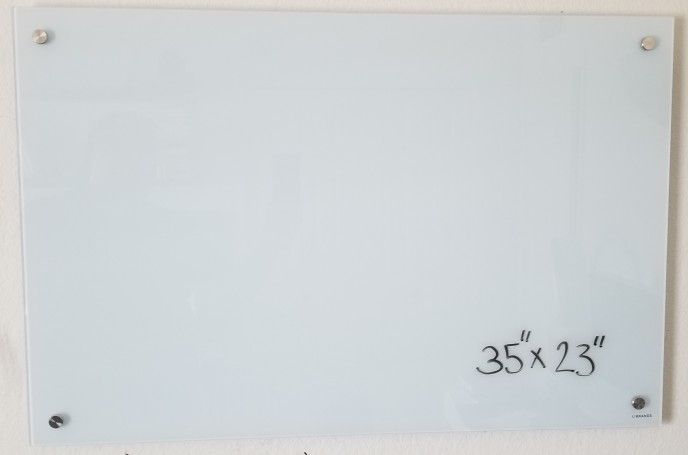 U Brands Glass Dry Erase Board 35 x 23 Inches, White Frosted