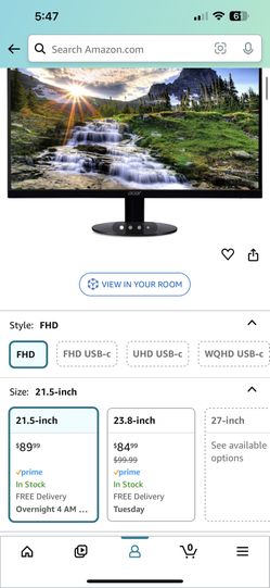 Acer 21.5” Monitor 