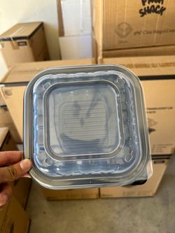 8x8 black tray with clear lid