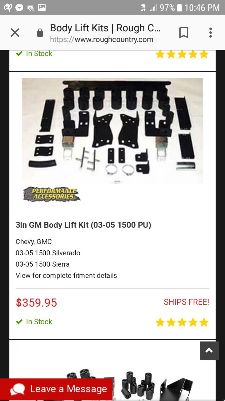 Body lift chevy 99-07