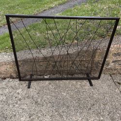 Metal Mesh Fire Place Screen W/ Design 