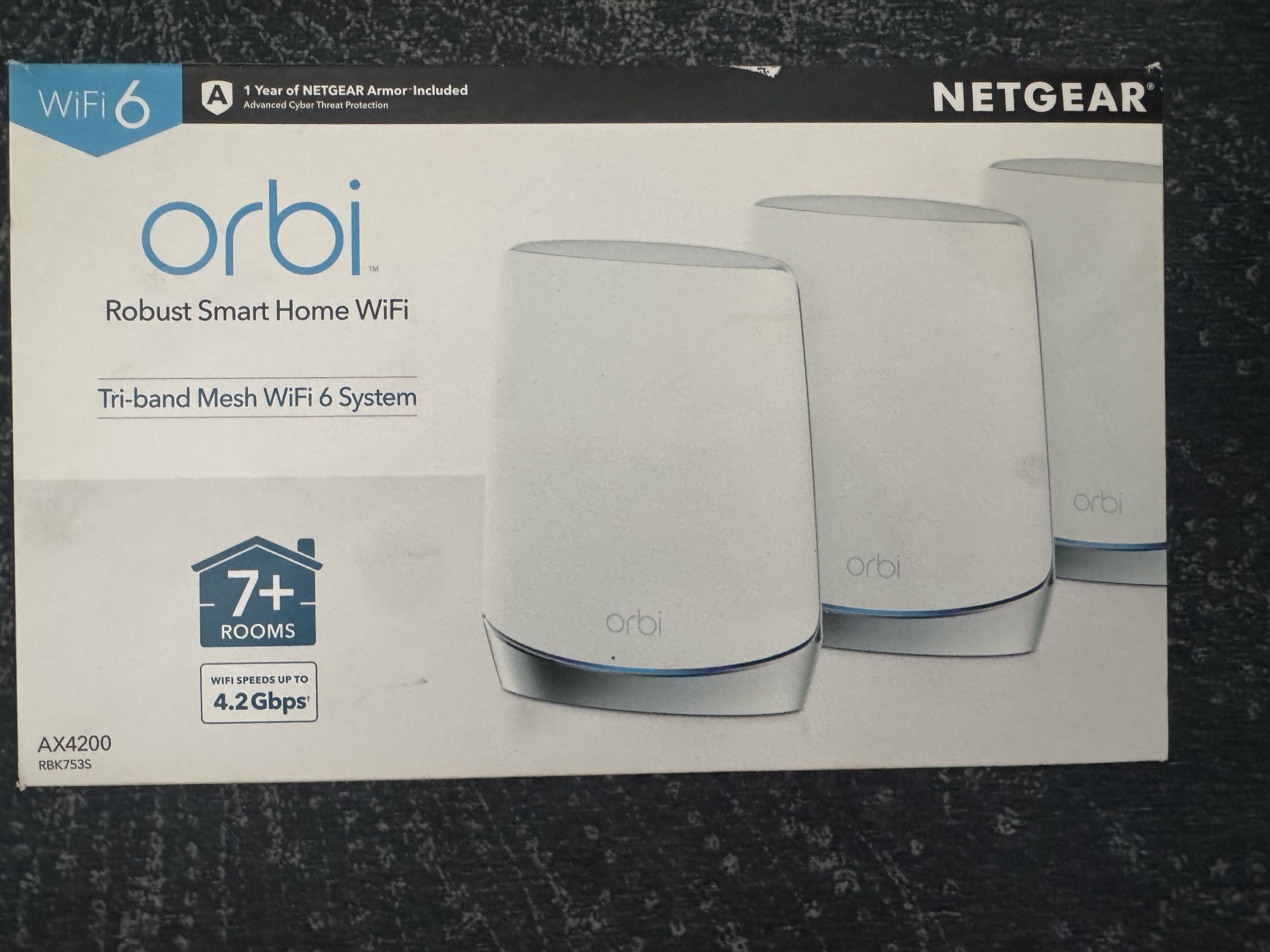 NETGEAR Orbi Whole Home Tri-Band Mesh WiFi 6 System (RBK753) – Router with 2 Satellite Extenders | Coverage up to 7,500 sq. ft. and 40+ Devices 