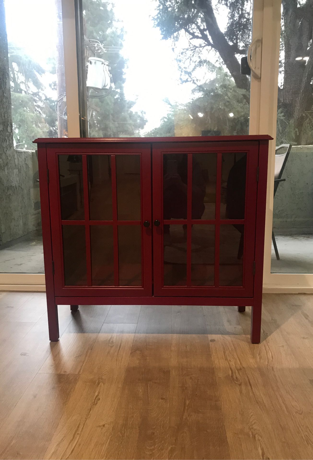 Red accent cabinet