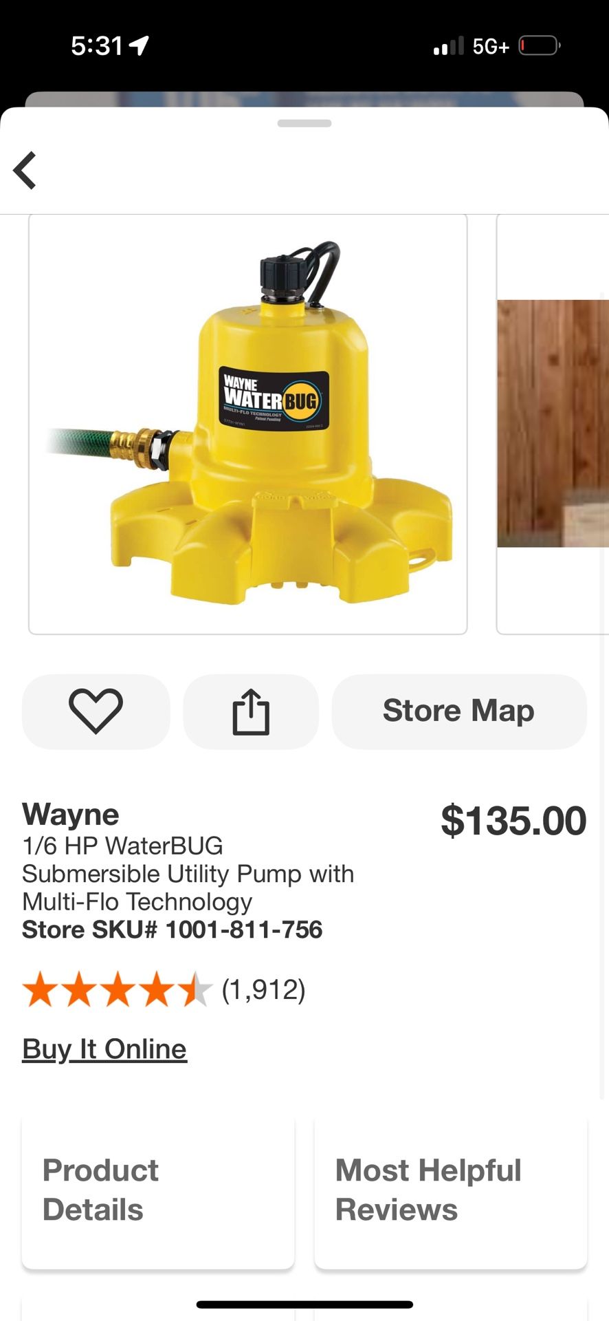 Wayne 1/6 HP WaterBUG Submersible Utility Pump with Multi-Flo Technology