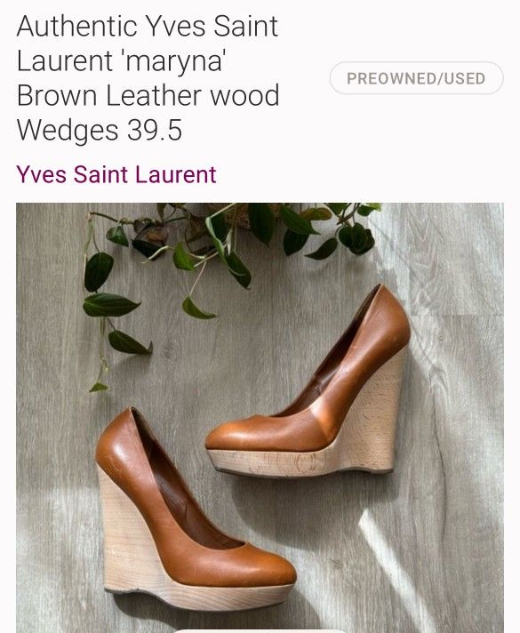 Authentic YVES SAINT LAURENT WEDGE 8.5