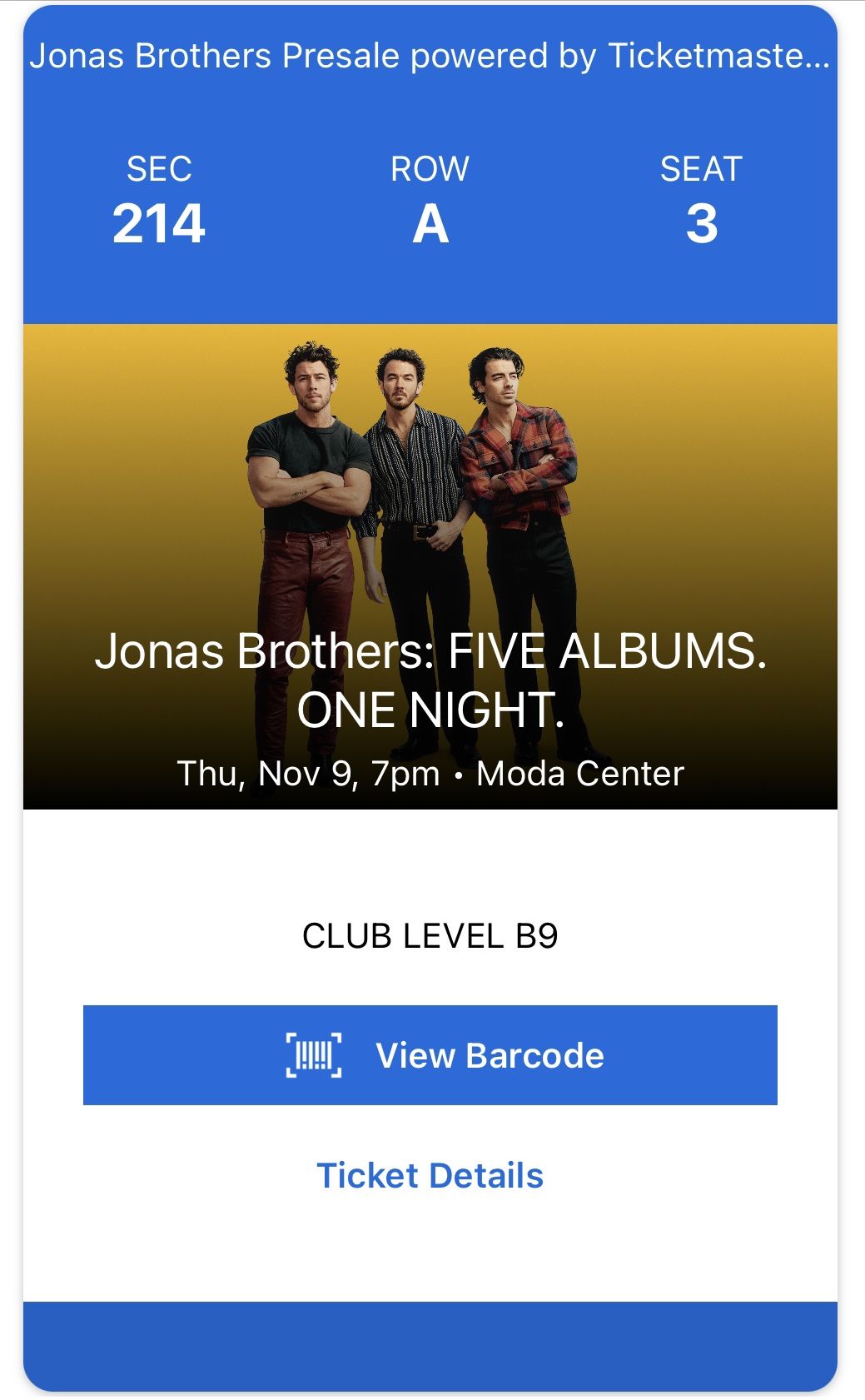 Jonas Brothers FIVE ALBUMS. ONE NIGHT. Nov. 9th Portland concert