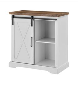 Farmhouse Sliding Barn Door Accent Cabinet