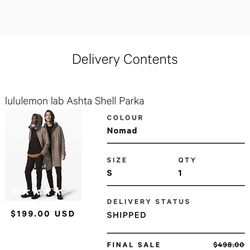 Lululemon Parka Rainproof Jacket Mint Condition