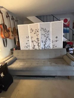 $200 OBO- Custom made for TV series set “Animal Kingdom”Mid-Century Modern Tufted Sofa