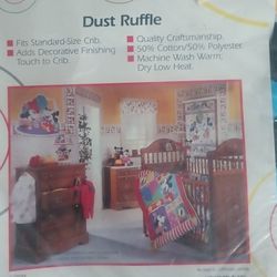 Vintage Mickey Mouse Co Crib Dust Ruffle