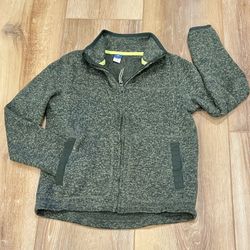 Old Navy boys youth green sweater fleece zip up jacket size M (8