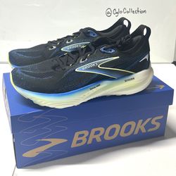 Brooks Glycerin Men's Running Shoes Mesh Black/Cobalt/Neo Yellow (Size 11 Men’s)