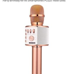 Wireless Bluetooth Karaoke Microphone,3-in-1 Portable Handheld Karaoke Mic Speaker Machine Home Party Birthday for All Smartphones