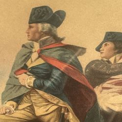 Antique Print.  Washington’s Crossing 