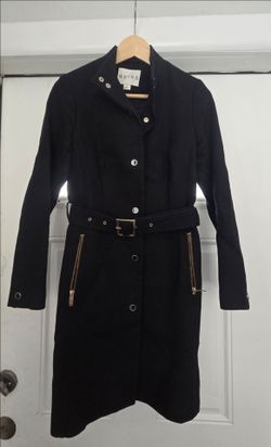 REISS XS Smart Midnight Black Belted Lined  MARGO wool Trench Coat new $700