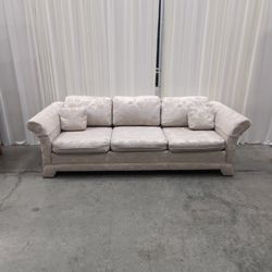 Traditional Beige Floral Upholstered Couch
