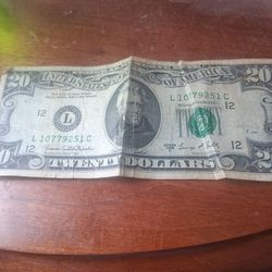 Old twenty dollars bill