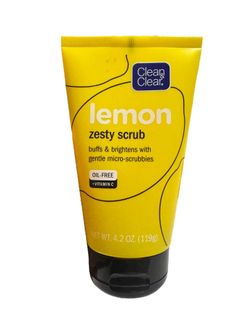 Clean & Clear Lemon Zesty Brightening Oil-Free Facial Scrub, Vitamin C, 4.2 Oz.